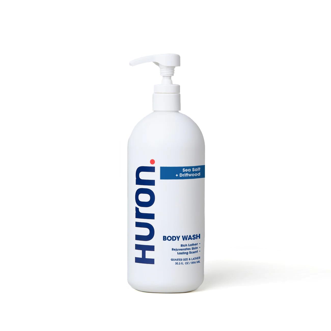Huron Men’s Moisturizing Body Wash – Crisp & Invigorating Scent of Citrus, Eucalyptus, Mint, & Aromatic Greens - Made With Coconut Oil, Vitamin E & Witch Hazel – Vegan, Cruelty-Free - 12.2 fl oz