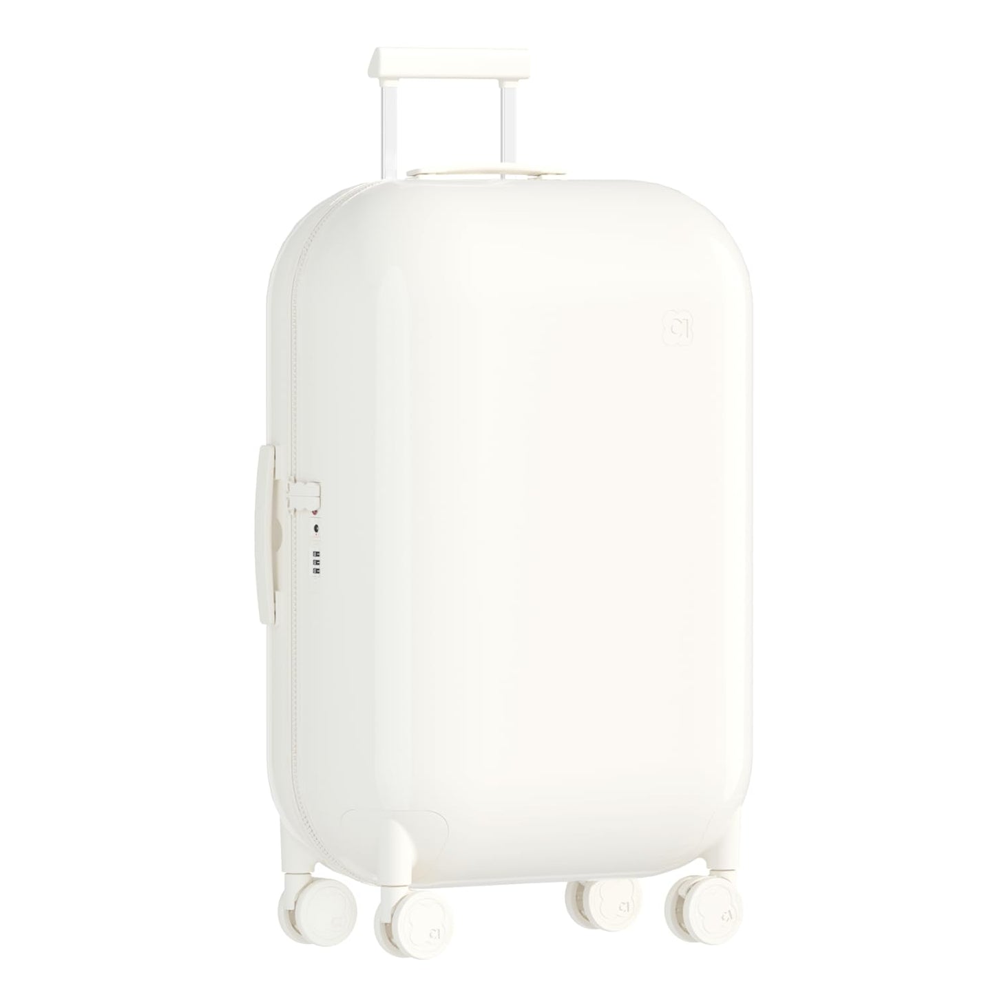 artrips Checked Luggage 24 inch,Medium Suitcase with 8 Spinner Wheels,PC Lightweight Hardside Luggage,Bread Design,TSA Lock,White,Checked-Medium 24-Inch,60L