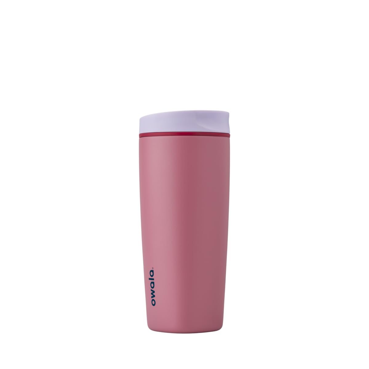 Owala SmoothSip Slider Insulated Stainless Steel Coffee Tumbler, Reusable Iced Coffee Cup, Hot Coffee Travel Mug, BPA Free 12 oz, Tan/White (Vanilla Bean)