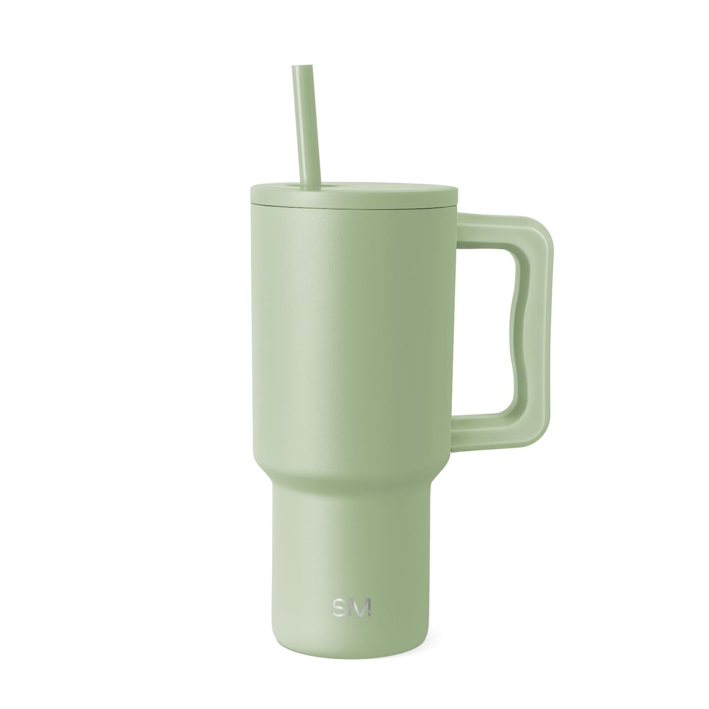 Simple Modern 40 oz Trek Tumbler with Handle and Straw Lid | Cup Holder Friendly Insulated Stainless Steel Travel Mug | Blue Dune