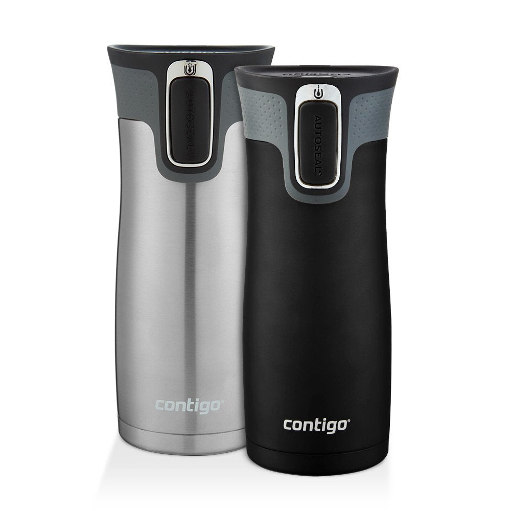 Contigo West Loop Stainless Steel Travel Mug with AUTOSEAL Lid, 16oz., Stainless Steel/Black