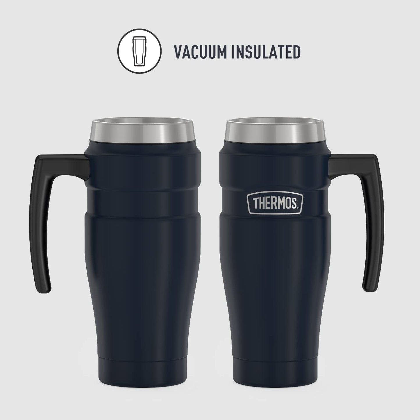 THERMOS Stainless King Vacuum-Insulated Travel Mug, 16 Ounce, Matte Stainless Steel