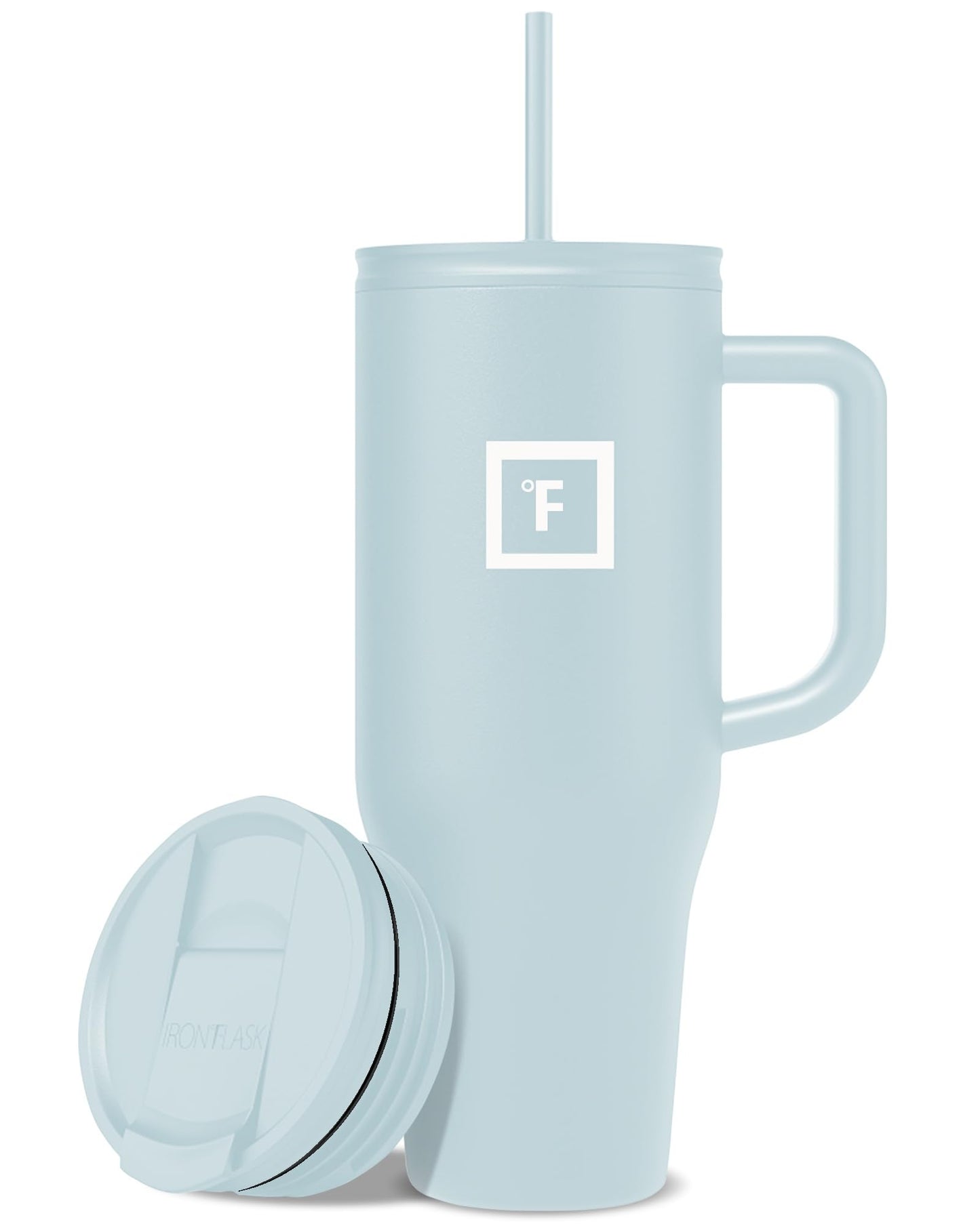 IRON °FLASK Co-Pilot Insulated Mug w/Straw & Flip Cap Lids - Cup Holder Bottle for Hot, Cold Drink - Leak-Proof - Water, Coffee Portable Travel Mug - Aurora, 32 Oz
