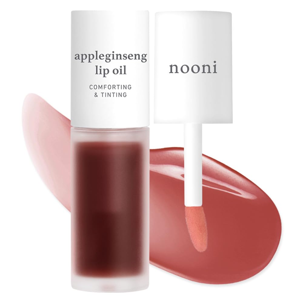 NOONI Korean Hydrating Lip Oil - Appleberry | Long-Lasting, Moisturizing, Plumping, Revitalizing for Dry Lips, Waterproof, No Peel Off, Hydrating, Nourishing Crystal Clear, 0.12 FL Oz