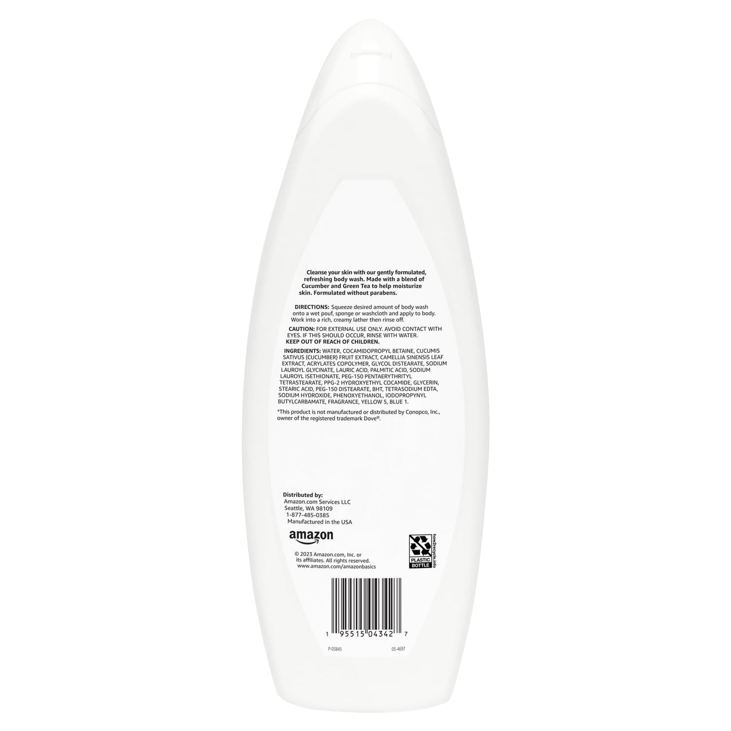 Amazon Basics Body Wash for Sensitive Skin, Hypoallergenic, 22 fl oz (Pack of 1)