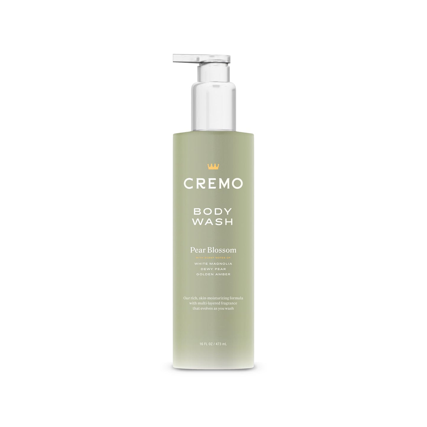 Cremo White Jasmine Amber Skin Moisturizing Body Wash for Women, Notes of White Jasmine, Red Currant, and Sweet Amber, 16 Fl Oz
