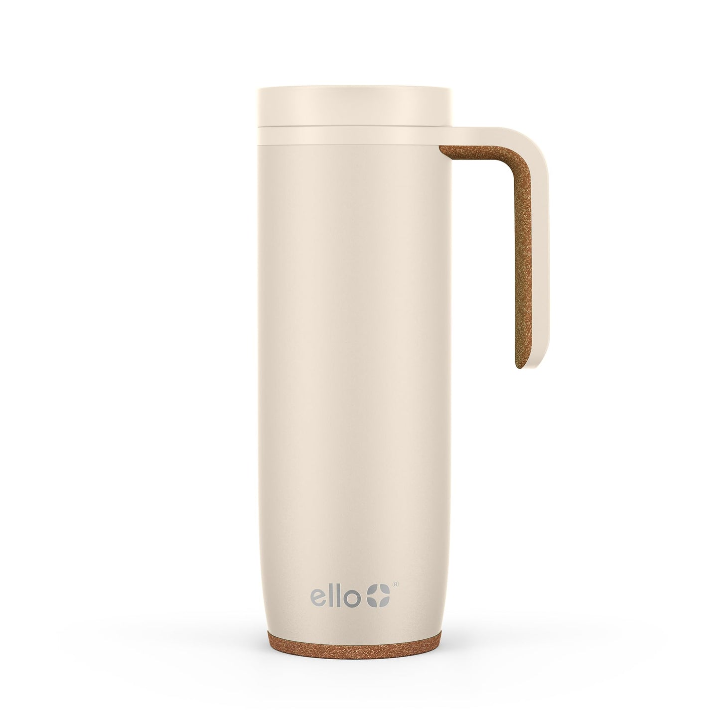 Ello Magnet 18oz Vacuum Insulated Stainless Steel Travel Mug with Side Handle and Leak-Proof Slider Lid and Built-in Coaster, Keeps Hot for 5 Hours