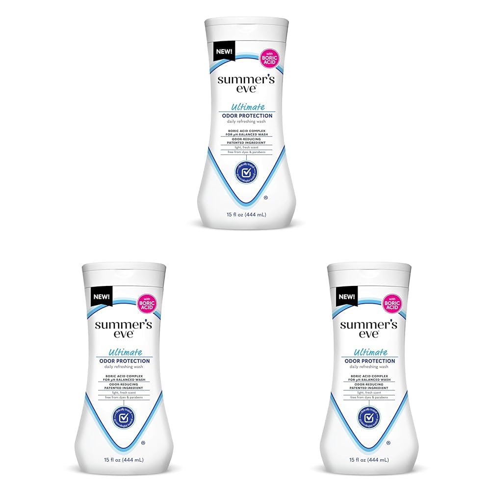 Summer's Eve, Ultimate Odor Control, Feminine Body Wash with Boric Acid, Removes Odor, Feminine Wash with pH Balance, 15 Fl Oz