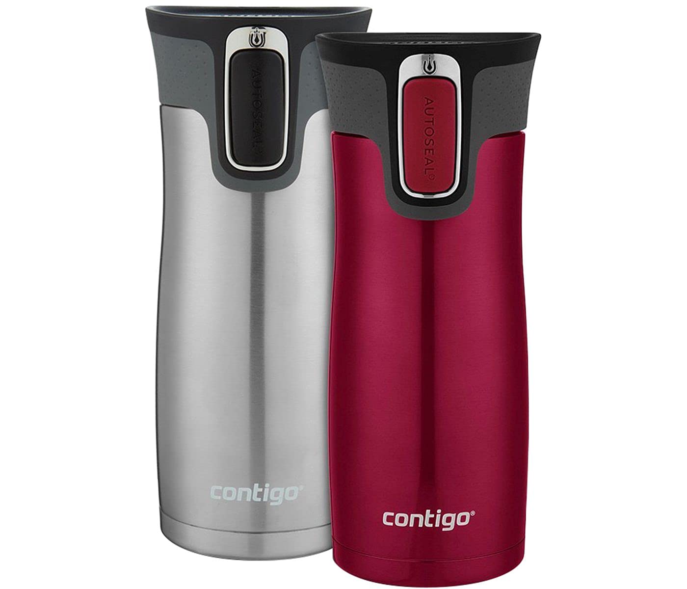 Contigo West Loop Stainless Steel Travel Mug with AUTOSEAL Lid, 16oz., Stainless Steel/Black