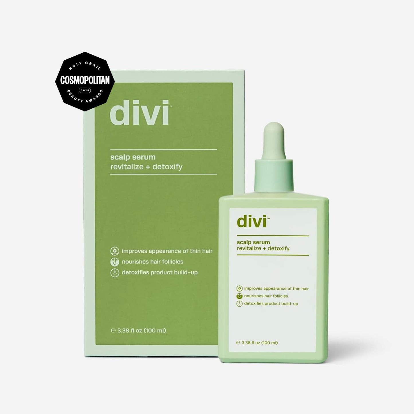 Divi Scalp Serum for Thinning Hair Clinically Tested, Nourishing Formula with Amino Acids, Caffeine & Rosemary Oil Promotes Healthy Scalp & Fuller-Looking Hair, Reduces Oil & Product Buildup