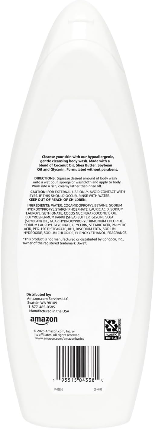 Amazon Basics Body Wash for Sensitive Skin, Hypoallergenic, 22 fl oz (Pack of 1)
