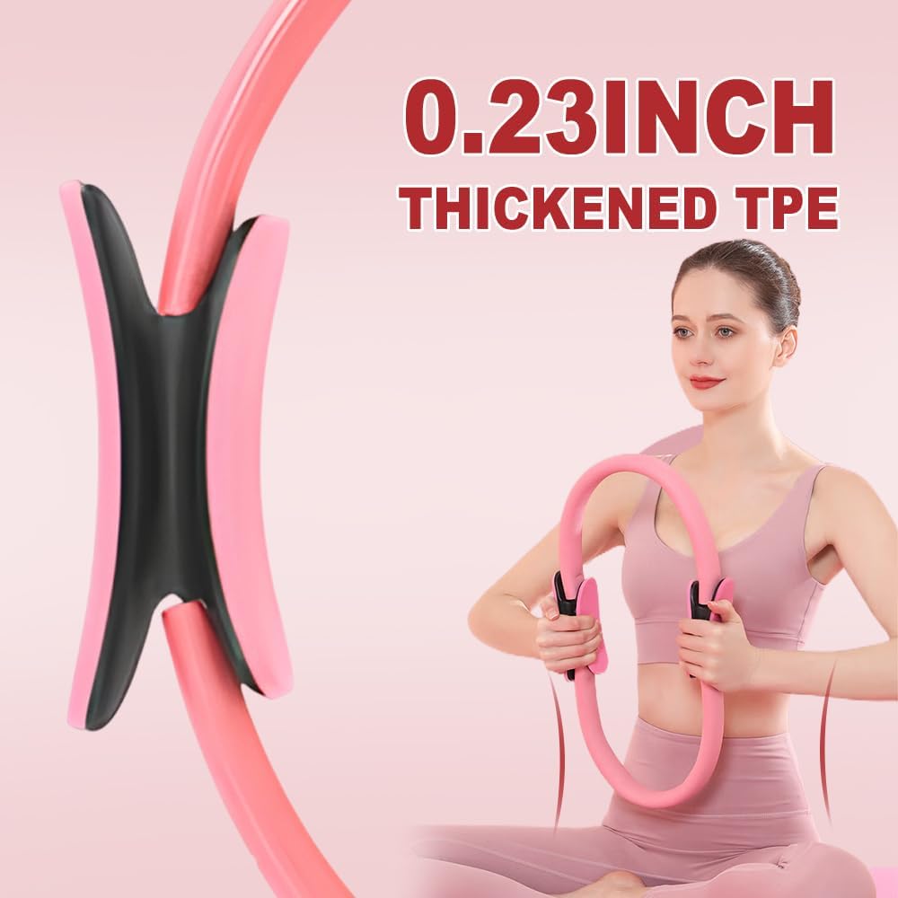 Pilates Ring Fitness Trainer, 2025 New Pilates Circles for Workouts Beginners Men Women,Yoga Rings Home Exercise Equipment Fitness Circle for Toning Arm Thigh