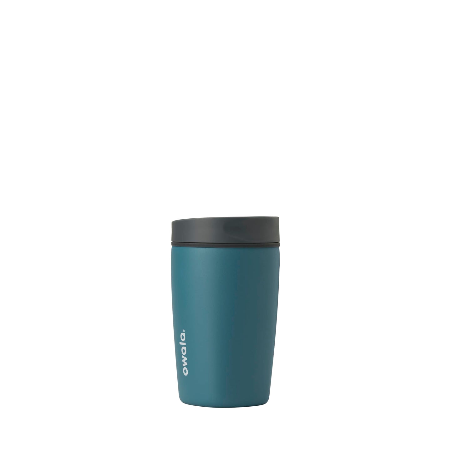 Owala SmoothSip Slider Insulated Stainless Steel Coffee Tumbler, Reusable Iced Coffee Cup, Hot Coffee Travel Mug, BPA Free 12 oz, Tan/White (Vanilla Bean)