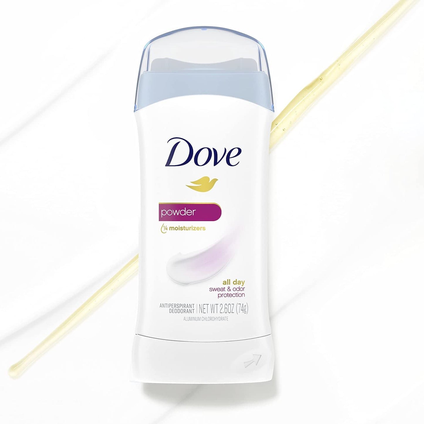 Dove Invisible Solid Antiperspirant Deodorant Stick for Women, Powder, For All Day Underarm Sweat & Odor Protection 2.6 oz 2 Count