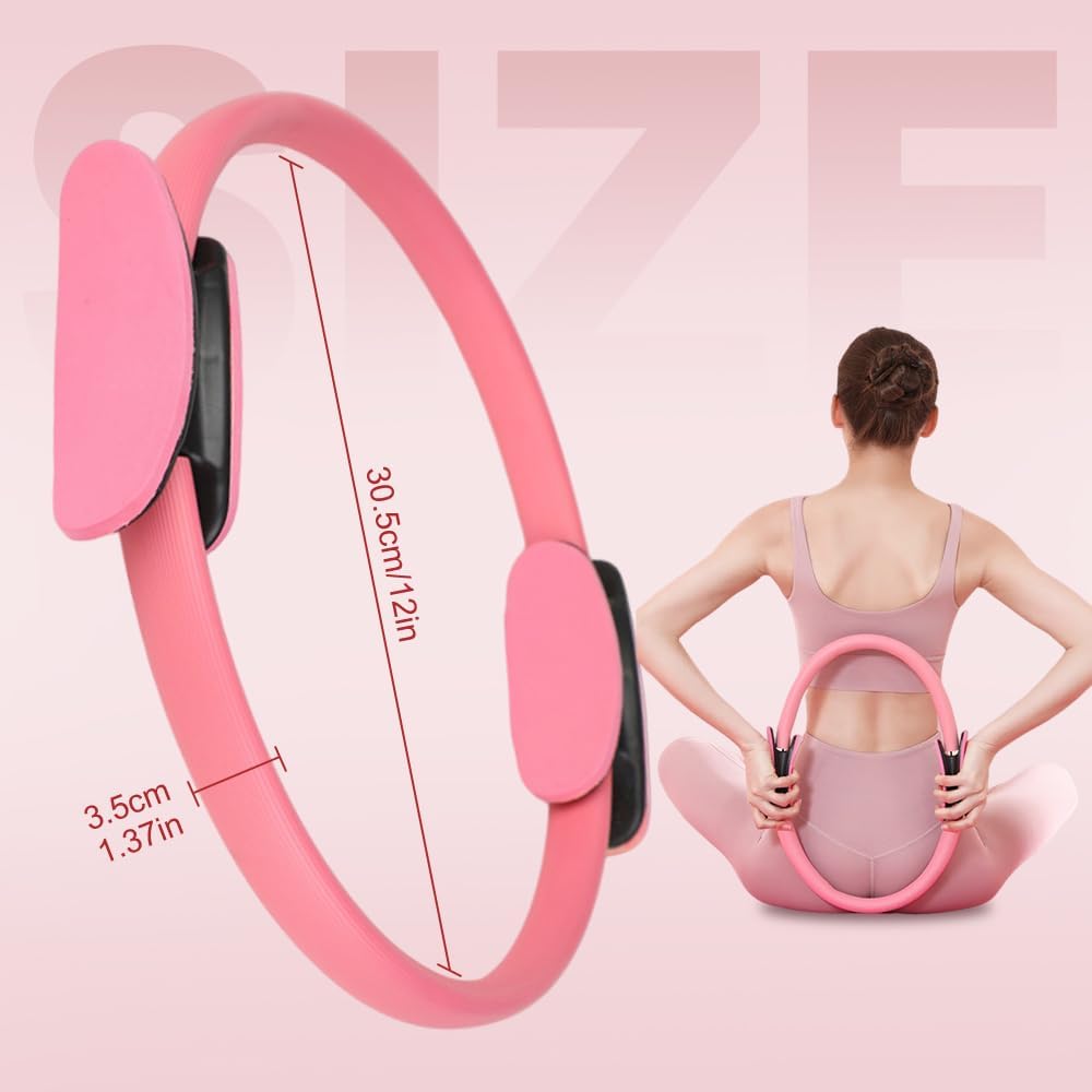 Pilates Ring Fitness Trainer, 2025 New Pilates Circles for Workouts Beginners Men Women,Yoga Rings Home Exercise Equipment Fitness Circle for Toning Arm Thigh