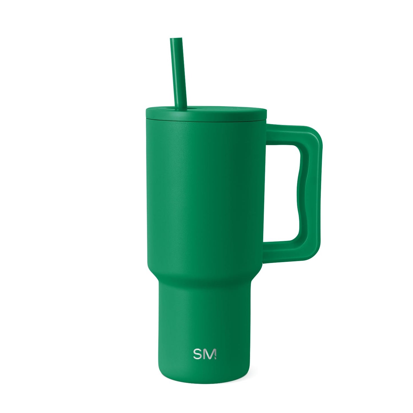 Simple Modern 40 oz Trek Tumbler with Handle and Straw Lid | Cup Holder Friendly Insulated Stainless Steel Travel Mug | Blue Dune