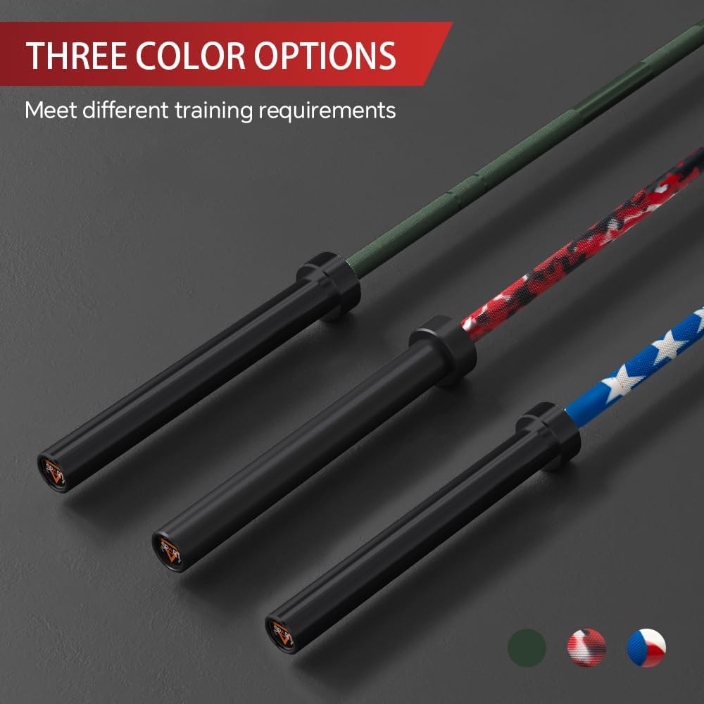 7FT Olympic Barbell Bar with Weight Plate Set Combo, Solid Olympic Bar with Bearings, 700Lbs Capacity Weight Bar for Home Gym Strength Training, Weightlifting, Powerlifting, Fit for 2" Olympic Plates