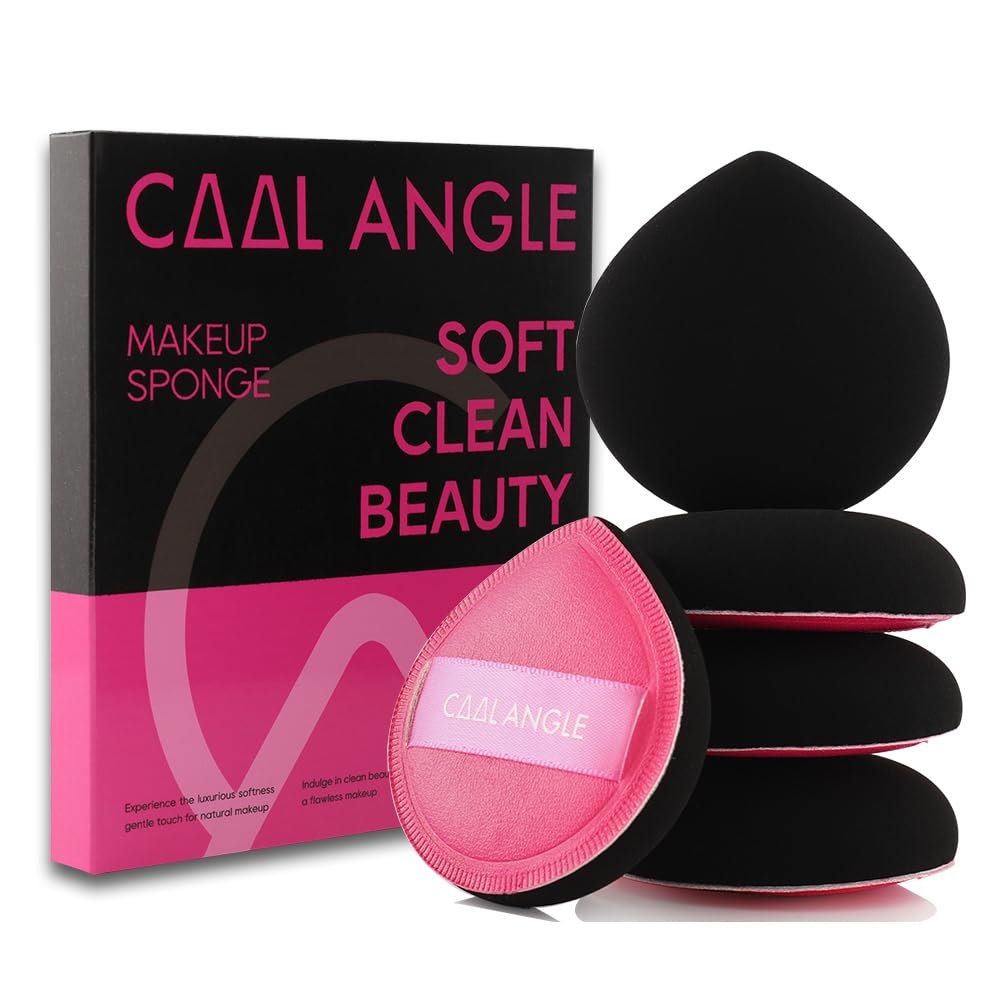 5Pcs Makeup Sponge For Foundation Concealer And Powder, Latex Free Blender Sponge For Natural And Easy Makeup Soft Long-lasting And Beginner-friendly, Green, Medium