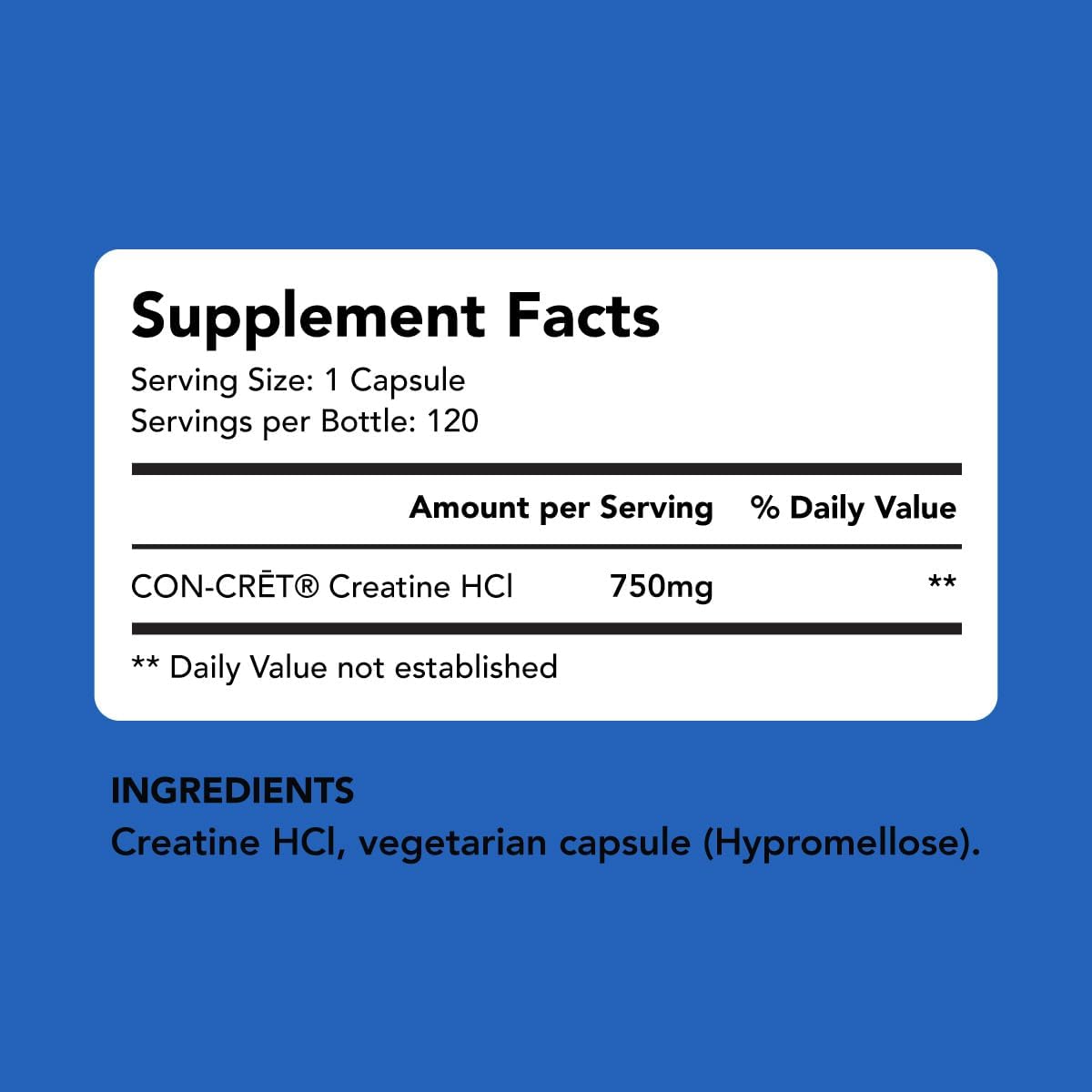 AMANDEAN Creatine HCl Pills. American Made CON-CRET. 120 Capsules. 7X Concentrated vs Monohydrate Powder. No Bloat. Muscle, Energy, Cognitive, Recovery Support for Men & Women. Gluten Free, Non-GMO.