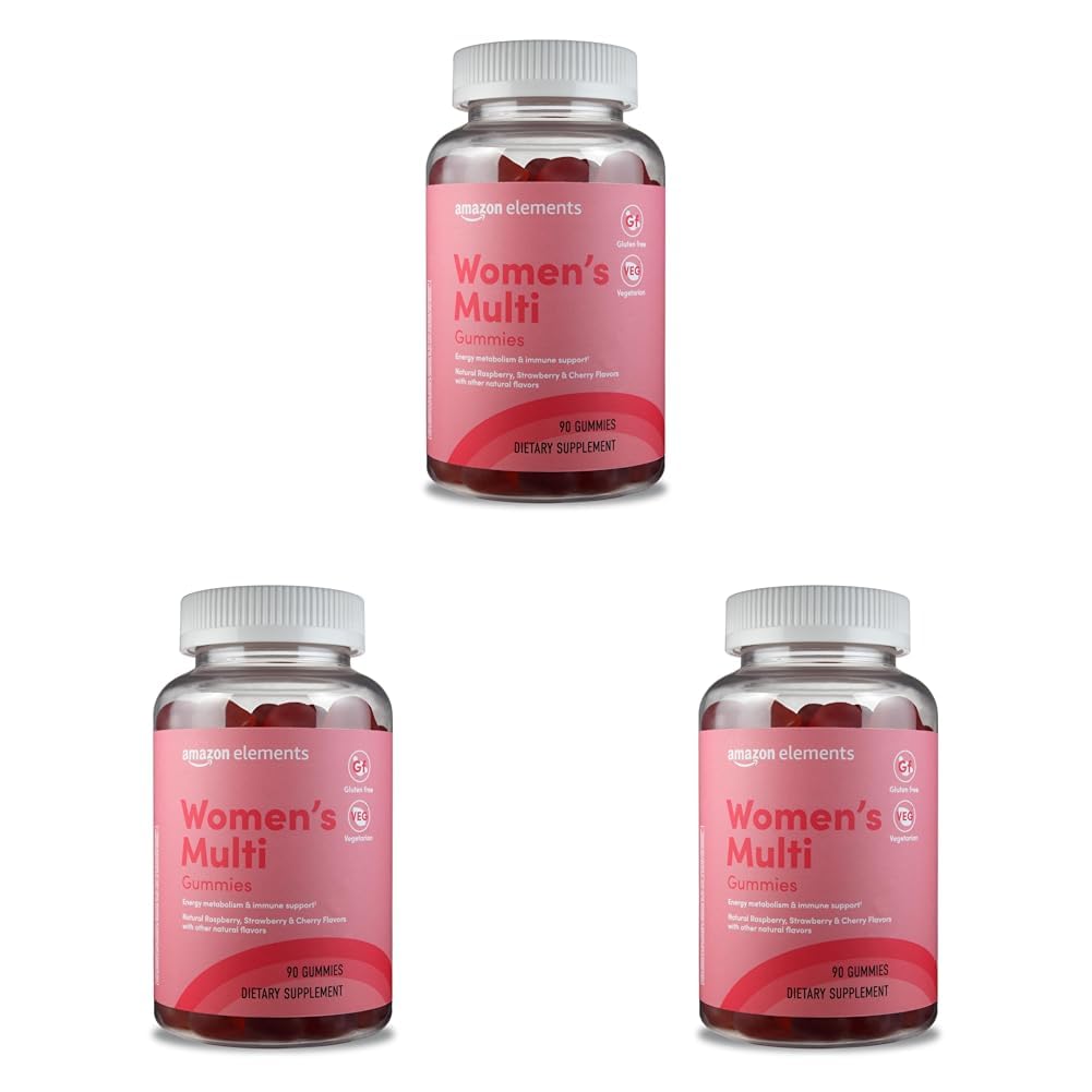 Amazon Elements - Adult Women’s Organic Multivitamins, 90 Gummies (30 servings), Vegetarian, Gluten Free (Previously Revly)