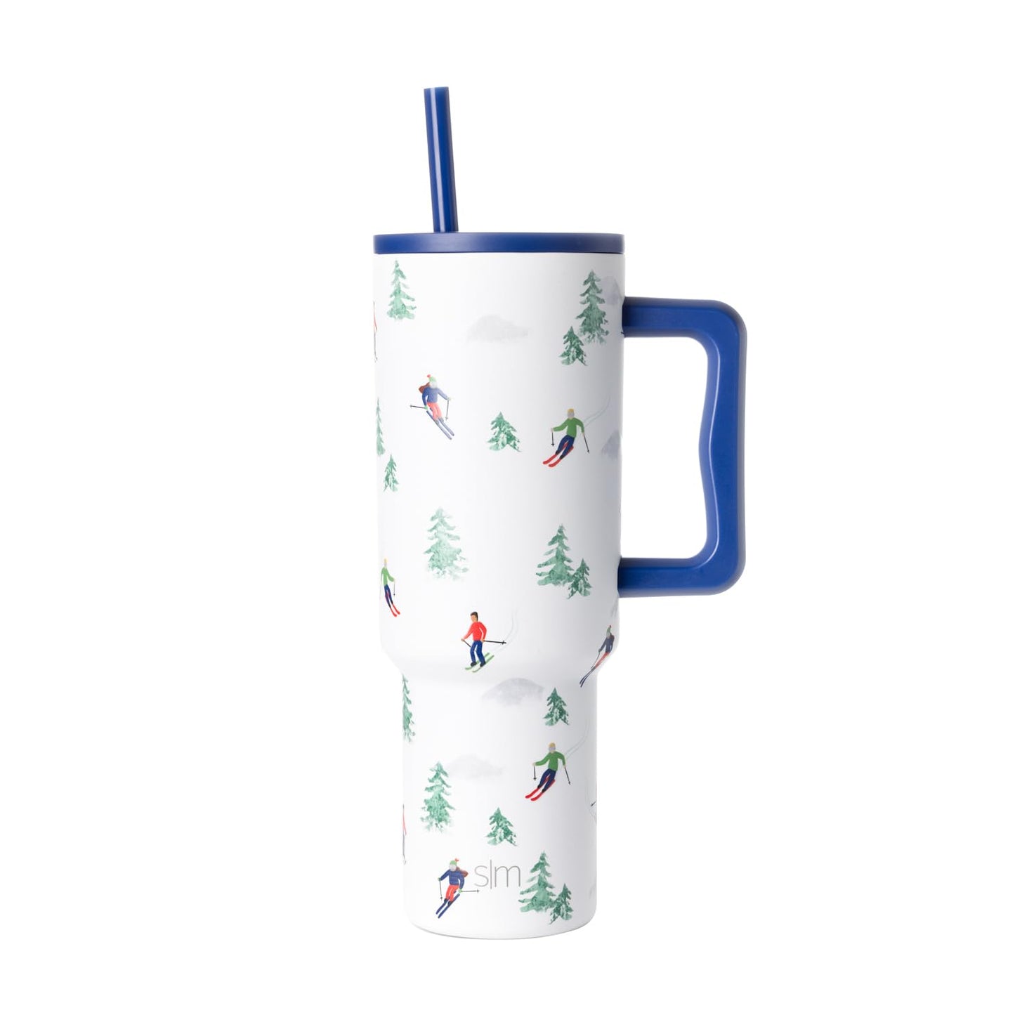 Simple Modern 40 oz Trek Tumbler with Handle and Straw Lid | Cup Holder Friendly Insulated Stainless Steel Travel Mug | Blue Dune