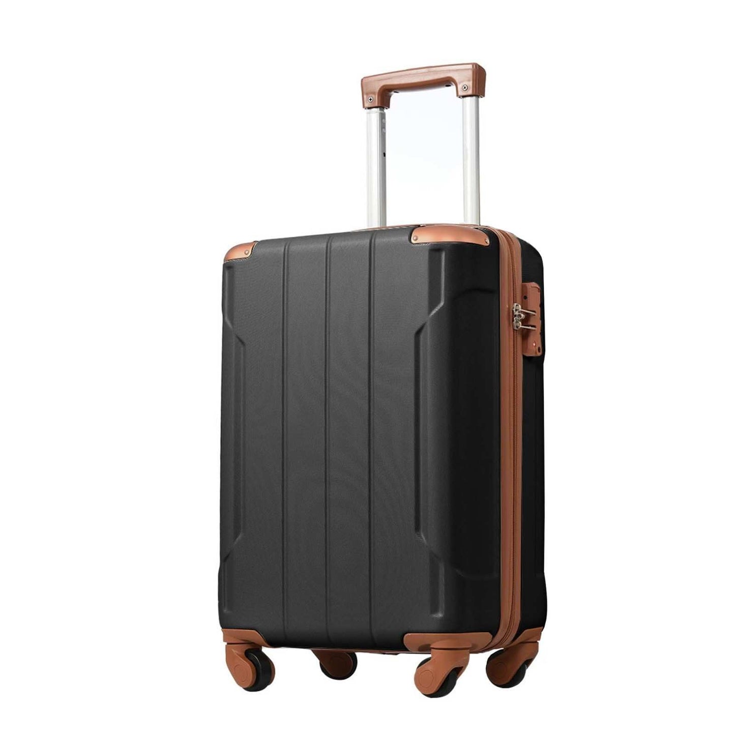 Merax Luggage Sets 3-Piece Hardshell with Spinner Wheels Lightweight Suitcase with Corner Guards (Green, 20/24/28)