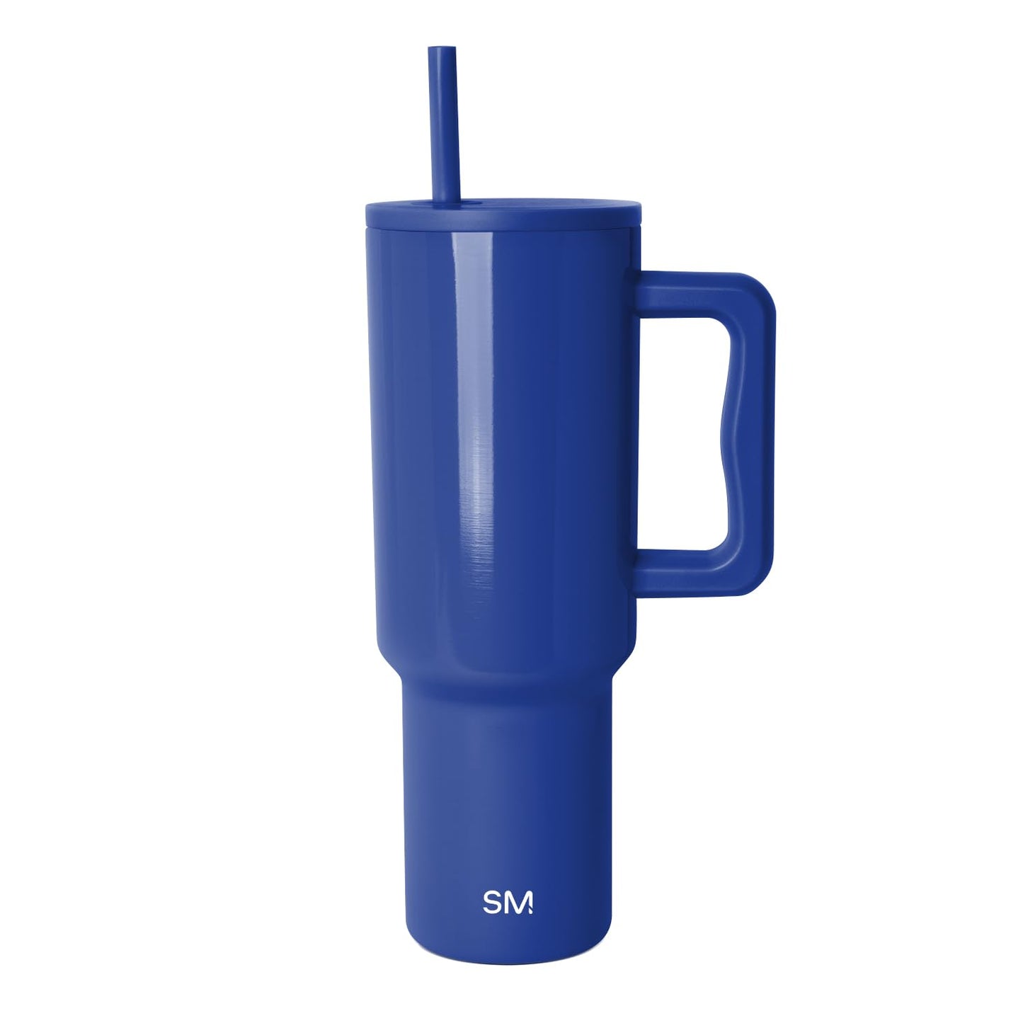 Simple Modern 40 oz Trek Tumbler with Handle and Straw Lid | Cup Holder Friendly Insulated Stainless Steel Travel Mug | Blue Dune