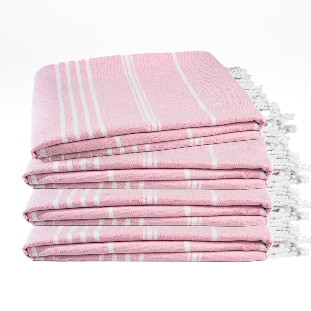 Cotton Turkish Beach Towel Towels Oversized 36"x72" Pool Absorbent Extra Large Quick Dry Sand Travel Towel (Beige, 4 Pack)