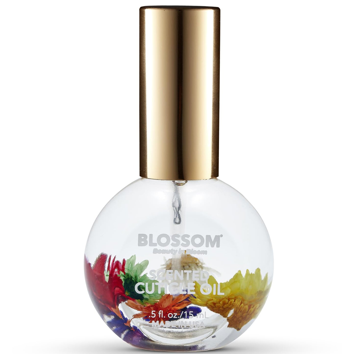 Blossom Cuticle Oil for Nails, Hydrating, Moisturizing, Scented Nail Oil Cuticle Care, Infused with Real Flowers, Made in USA, 0.5 fl. oz, Rose