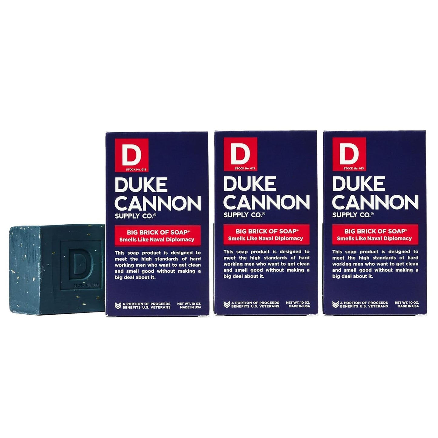 Duke Cannon Big Brick of Soap for Men - Sawtooth, Alpine Air and Cedarwood Scent, 10 oz (Pack of 3)