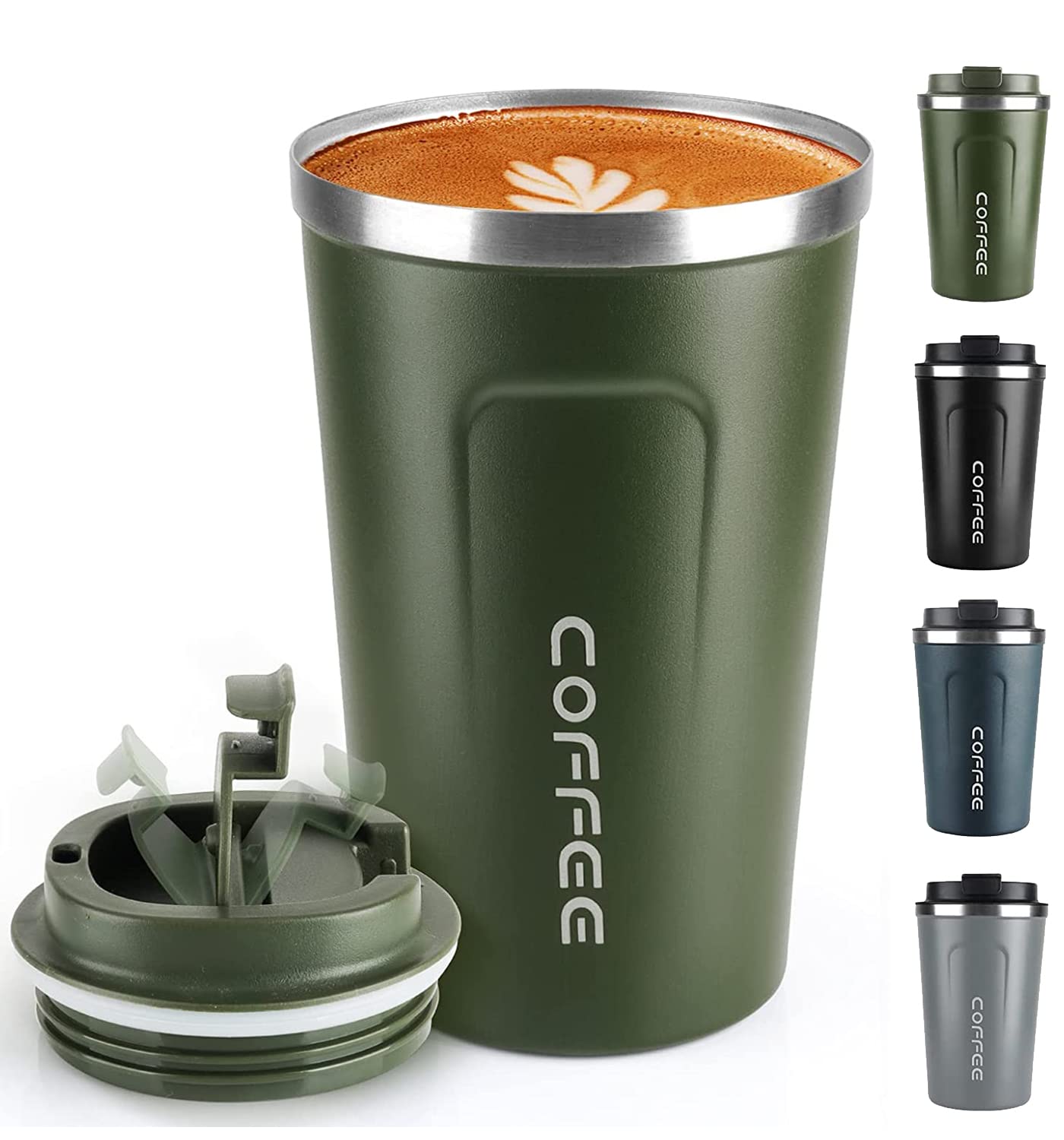 Coffee Mug 12oz - Insulated Travel Mug Spill Proof with Leakproof Lid Vacuum Stainless Steel Travel Coffee Mug Water Tumbler to GO, Reusable Coffee Cup for Men and Women for Hot & Cold Drinks