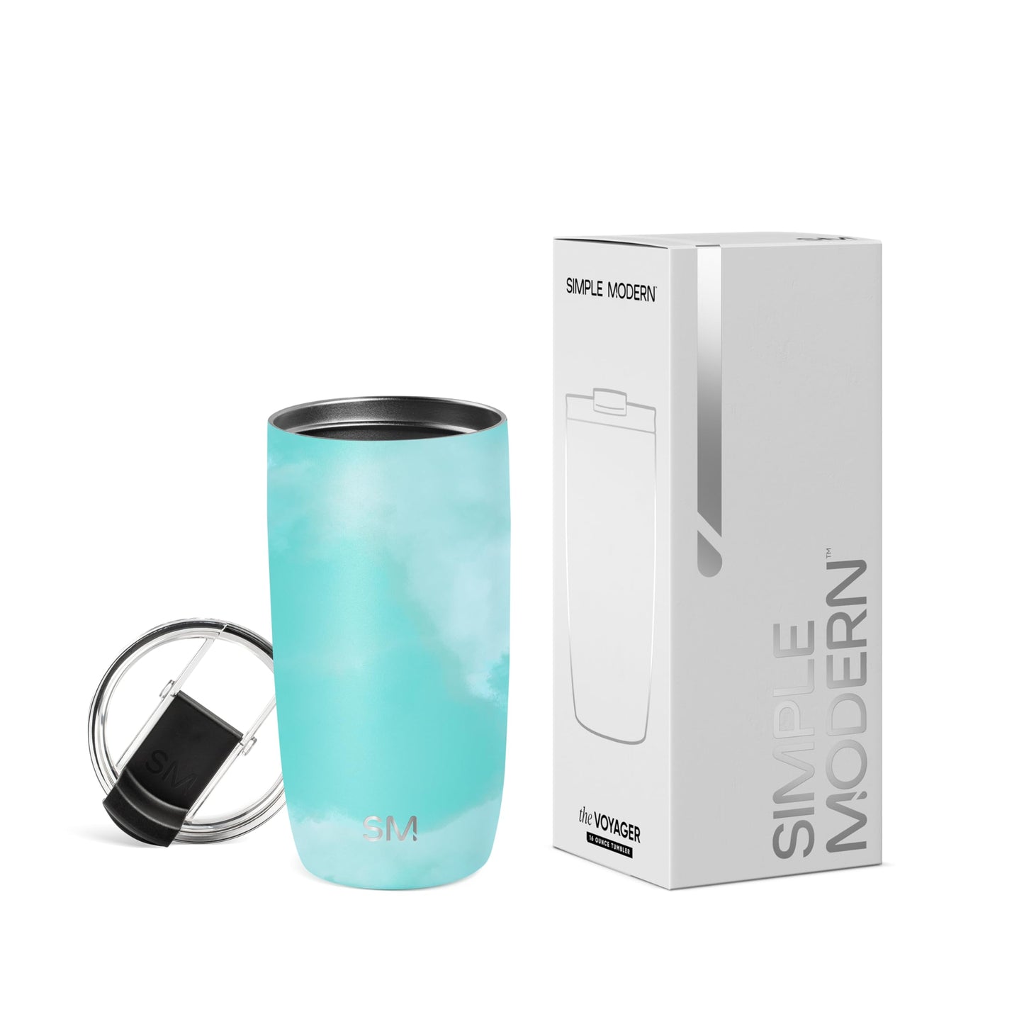 Simple Modern Travel Coffee Mug Tumbler with Flip Lid | Reusable Insulated Stainless Steel Cold Brew Iced Coffee Cup Thermos | Gifts for Women Men Him Her | Voyager Collection | 12oz | Almond Birch