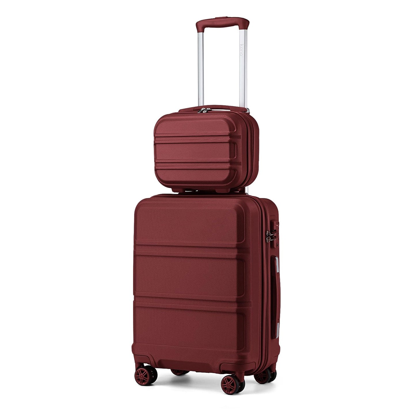 Kono 3 Piece Luggage Sets Expandable(only 28") Lightweight with Spinner Wheels TSA Lock Hardside Travel Rolling Suitcases 20in 24in 28in Carry on Pink