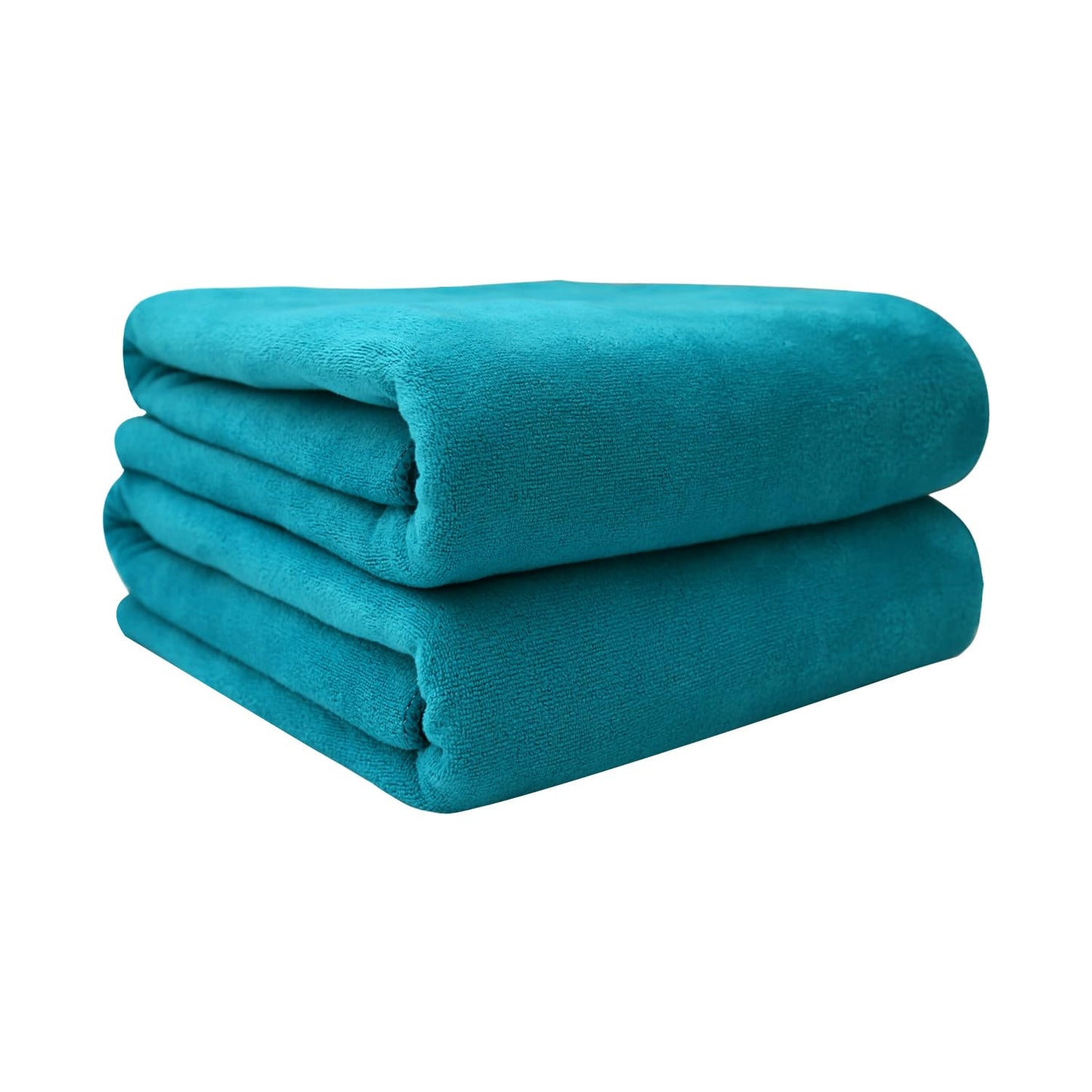 JML Microfiber Bath Towels, Oversized, Ultra Soft, Super Absorbent and Fast Drying, No Fading Large Bathroom Towel Set for Sport, Travel, Fitness, SPA and Yoga (Coral Fleece - Blue, 30 in x 60 in)
