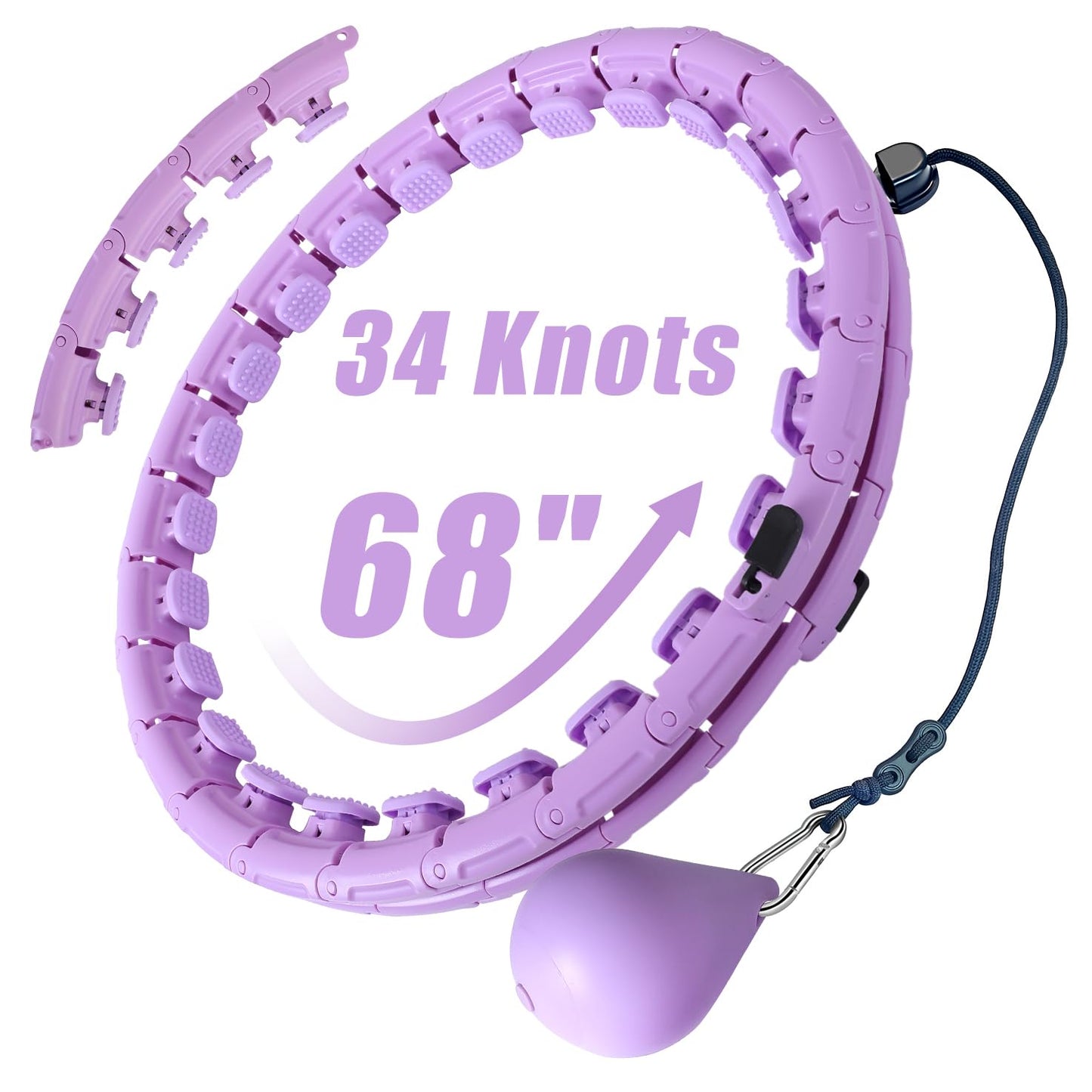 34 Knots Weighted Workout Hoop Plus Size, Smart Waist Exercise Ring for Adults Weight Loss