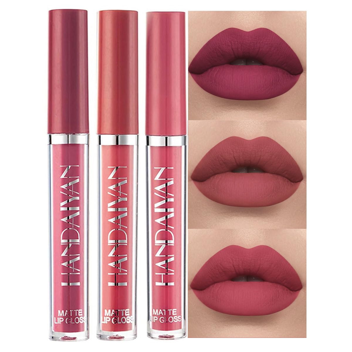 6Pcs Matte Liquid Lipstick Makeup Set, Matte liquid Long-Lasting Wear Non-Stick Cup Not Fade Waterproof Lip Gloss (Set A)
