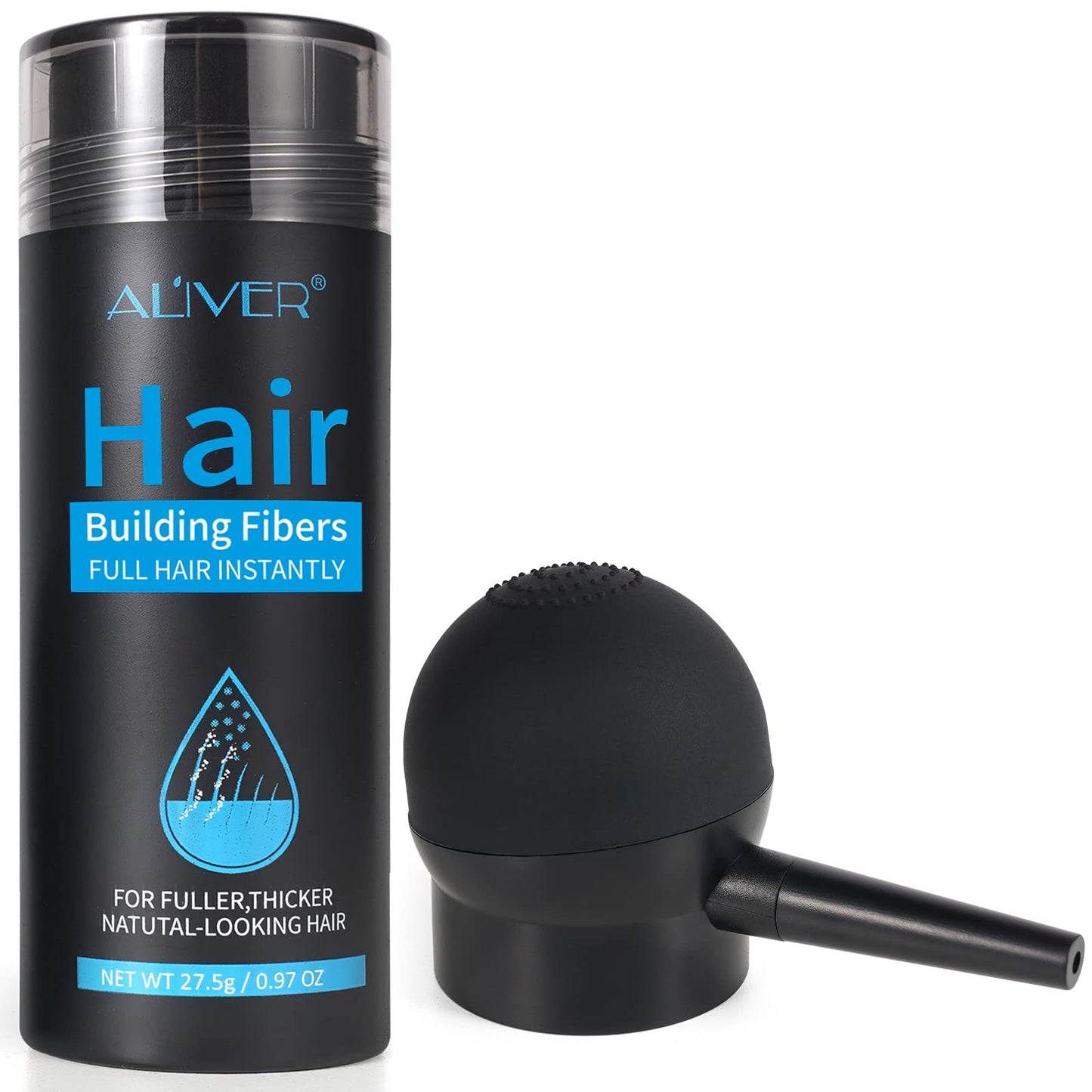 Aliver Hair Fibers for Thinning Hair Dark Brown - Undetectable Natural Formula - Thicker Fuller Hair in 15 Seconds - Conceals Hair Loss & Look Younger - Designed for Men & Women,0.97Oz