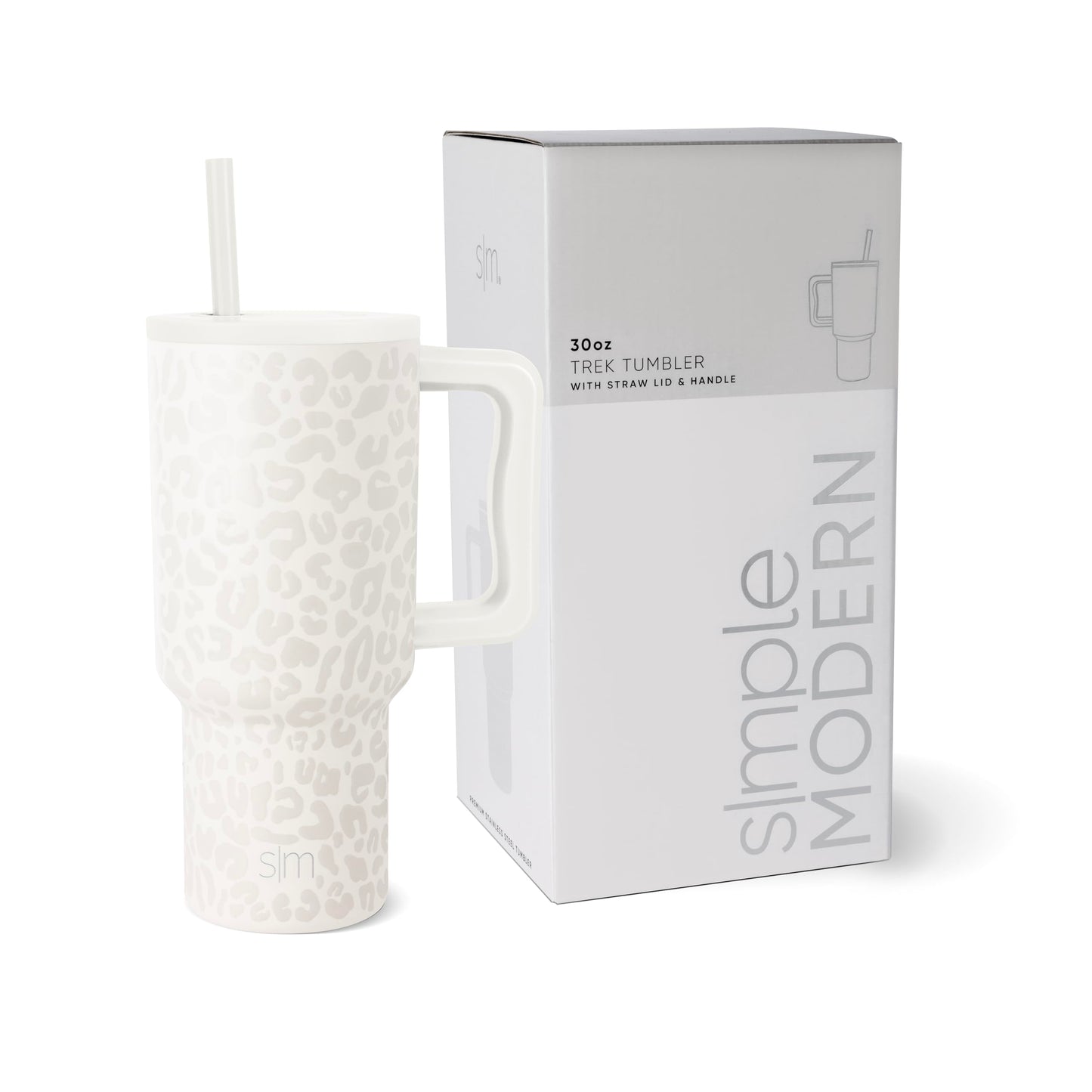 Simple Modern 40 oz Trek Tumbler with Handle and Straw Lid | Cup Holder Friendly Insulated Stainless Steel Travel Mug | Blue Dune
