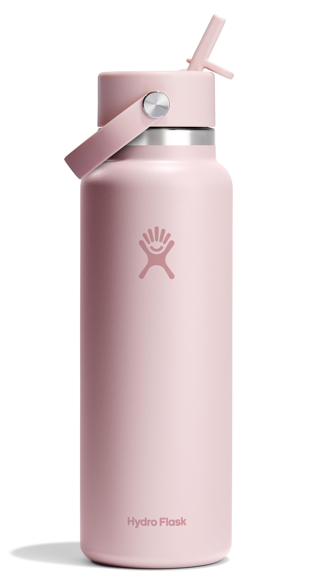 Hydro Flask 32 Oz Wide Flex Straw Cap Bottle - Insulated Stainless Steel - Wide Straw Lid, Non Spill, Leakproof in Jelly Pink