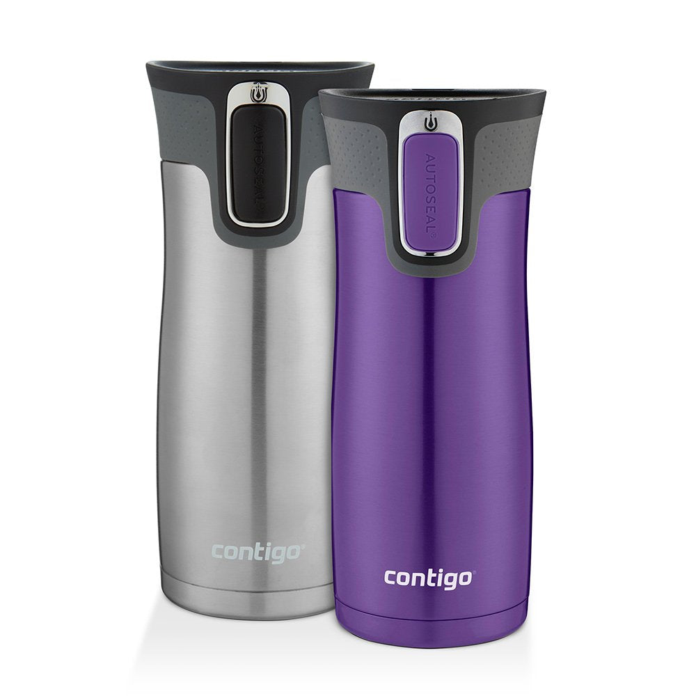 Contigo West Loop Stainless Steel Travel Mug with AUTOSEAL Lid, 16oz., Stainless Steel/Black