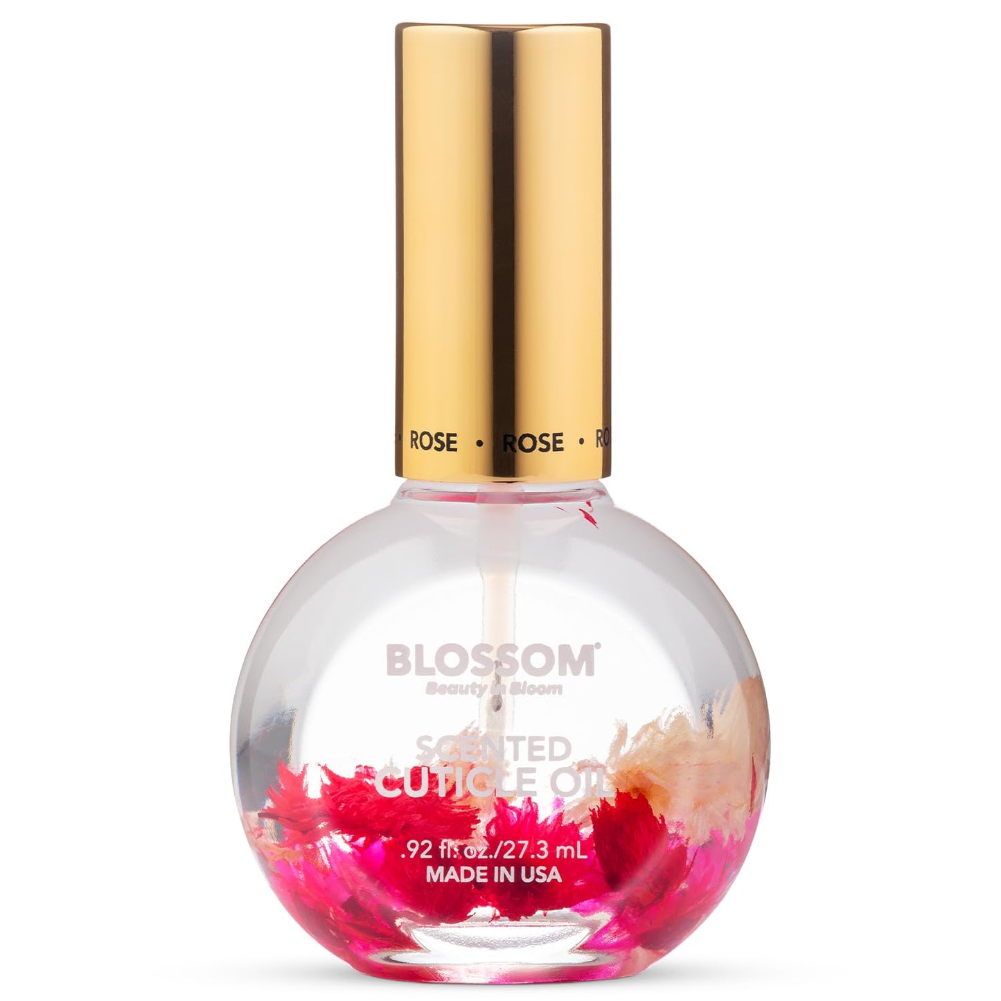 Blossom Cuticle Oil for Nails, Hydrating, Moisturizing, Scented Nail Oil Cuticle Care, Infused with Real Flowers, Made in USA, 0.5 fl. oz, Rose