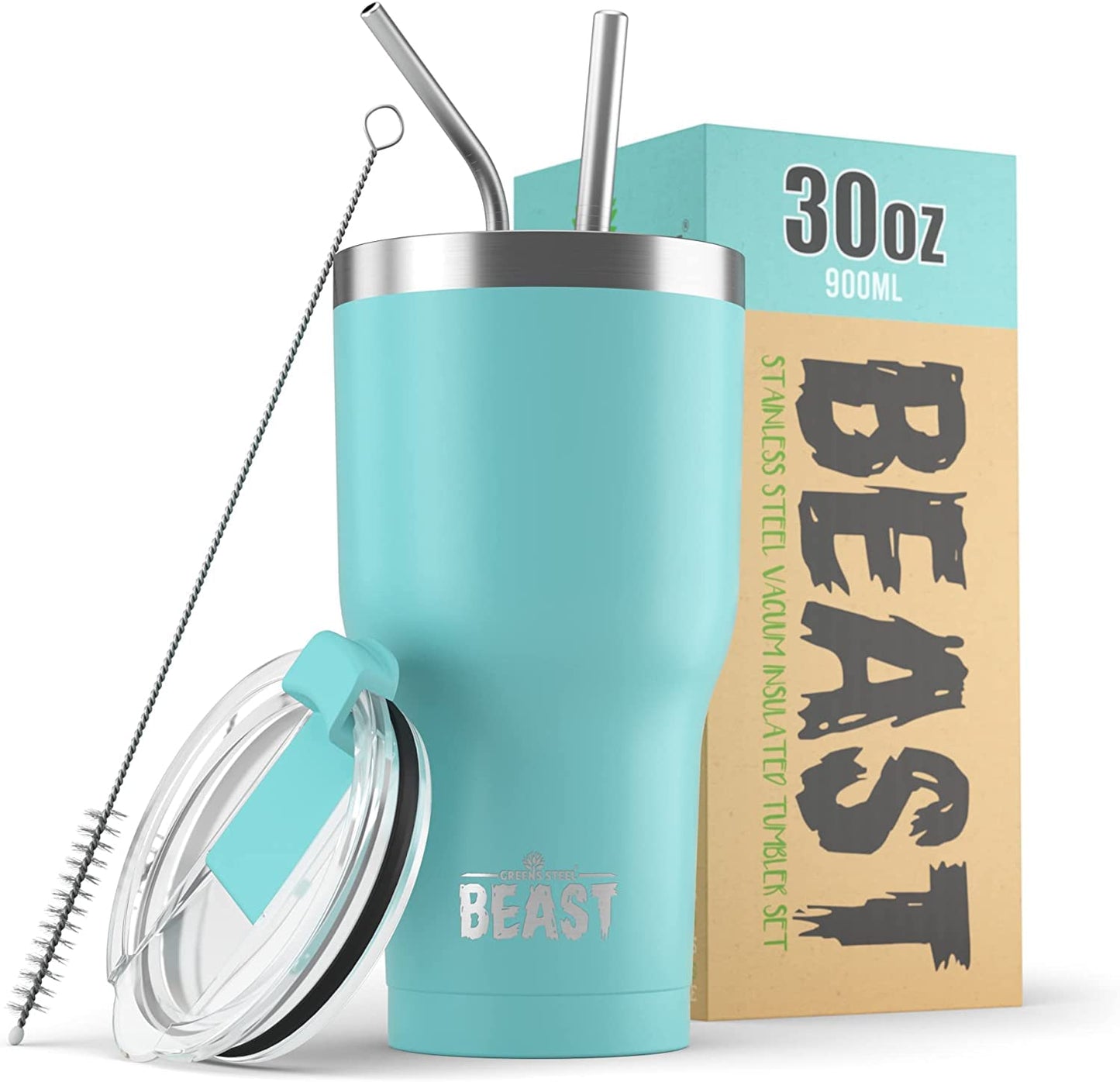 Beast 50 oz Tumbler Stainless Steel Vacuum Insulated Coffee Ice Cup Double Wall Travel Flask (Arctic White)