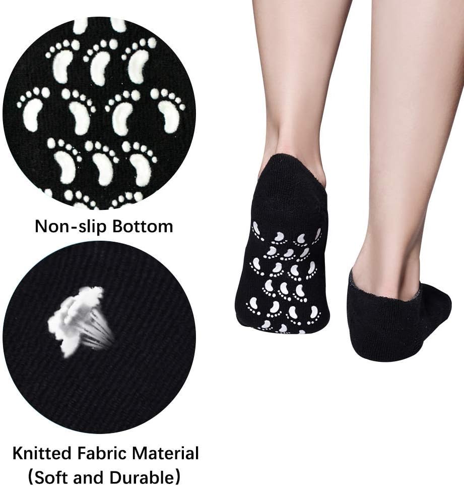 Gel Spa Moisturizing Gel Socks for Repairing and Softening Dry Cracked Feet Skins (Men Size(Black))