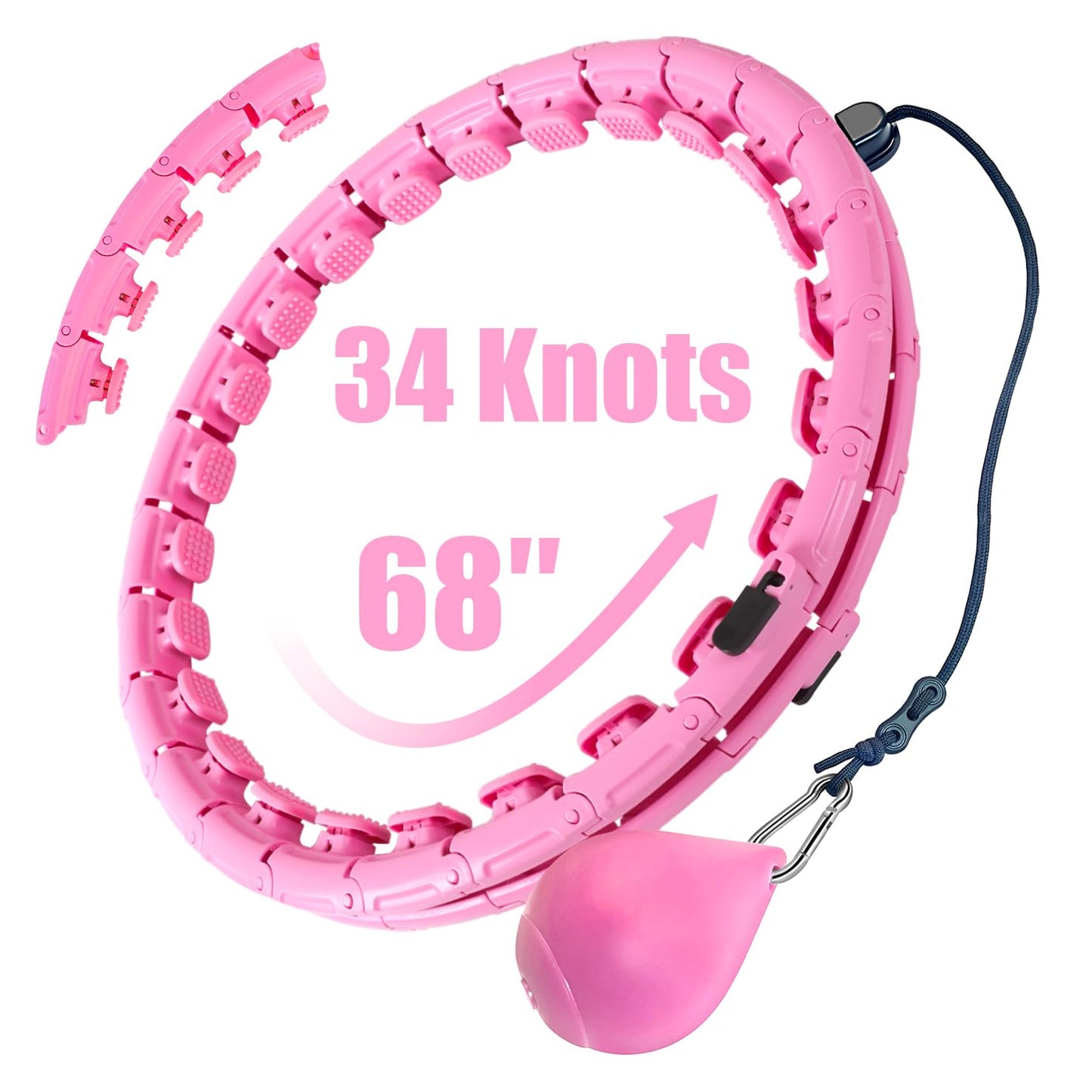 34 Knots Weighted Workout Hoop Plus Size, Smart Waist Exercise Ring for Adults Weight Loss