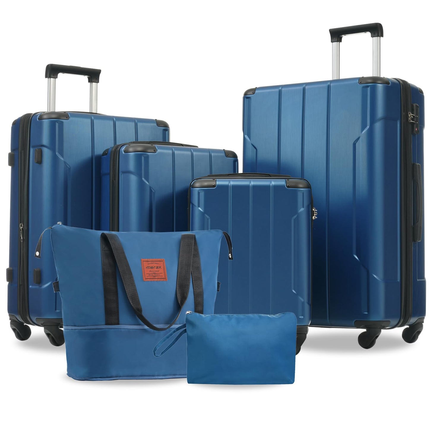 Merax Luggage Sets 3-Piece Hardshell with Spinner Wheels Lightweight Suitcase with Corner Guards (Green, 20/24/28)