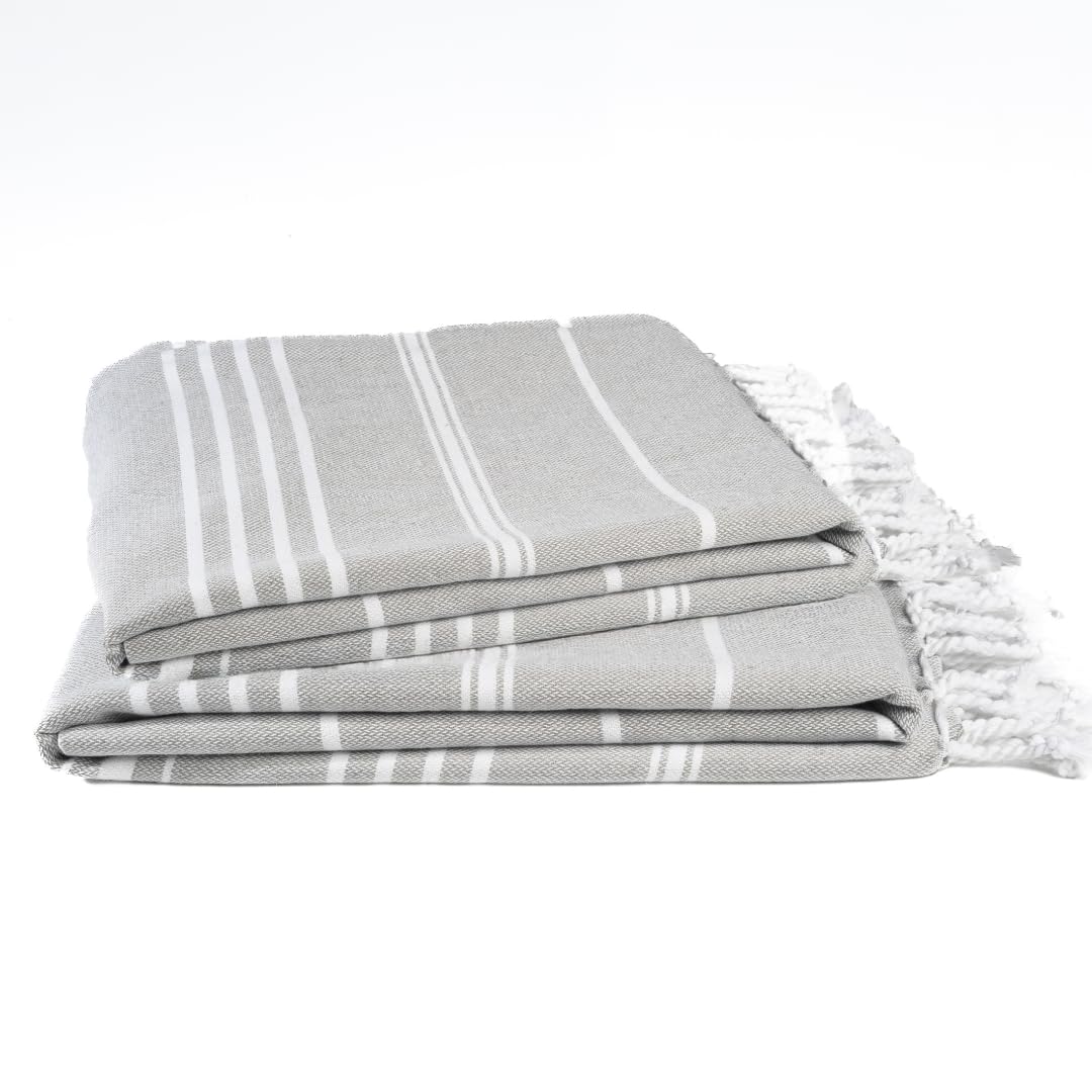 Cotton Turkish Beach Towel Towels Oversized 36"x72" Pool Absorbent Extra Large Quick Dry Sand Travel Towel (Beige, 4 Pack)