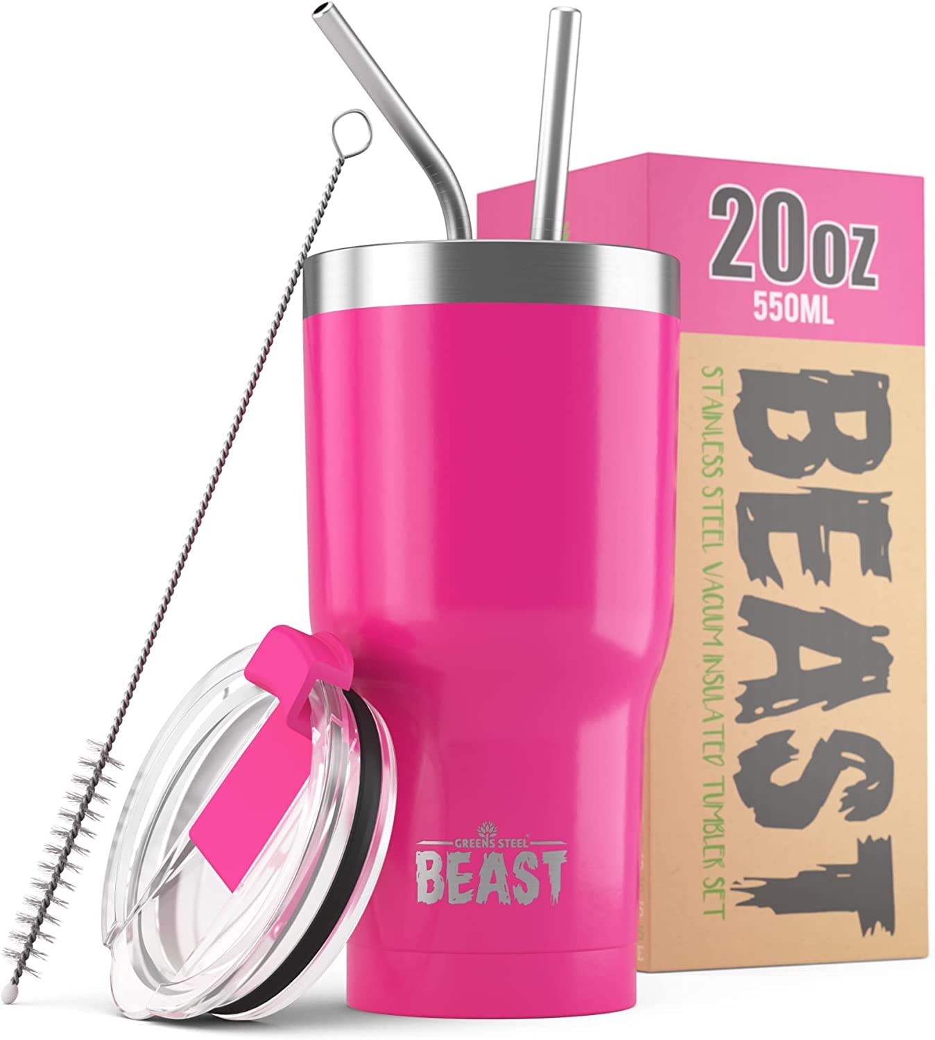 Beast 50 oz Tumbler Stainless Steel Vacuum Insulated Coffee Ice Cup Double Wall Travel Flask (Arctic White)