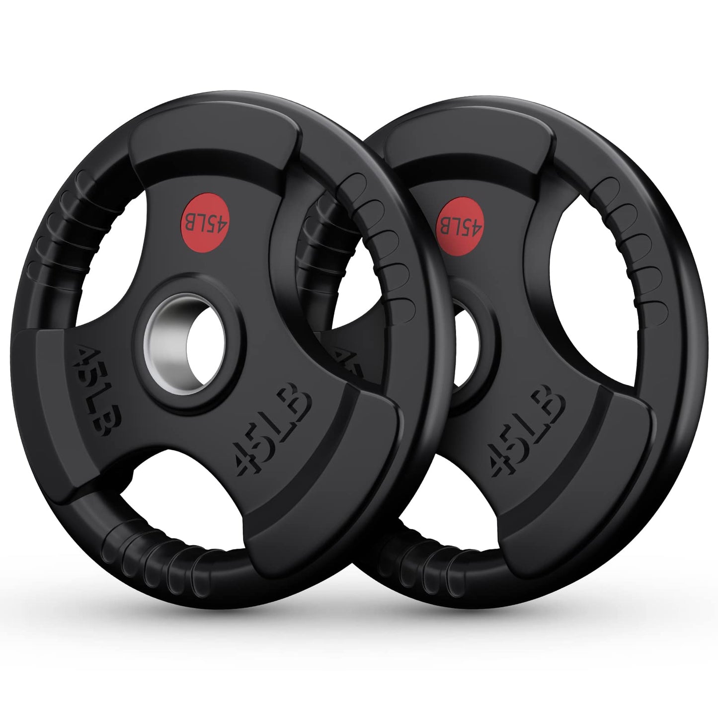 GIKPAL 2-inch Rubber Olympic Grip Weight Plates for Strength Training, Weightlifting in Home & Gym, Barbell Weights Plates Set (2.5/5/10/25/35/45 LB)