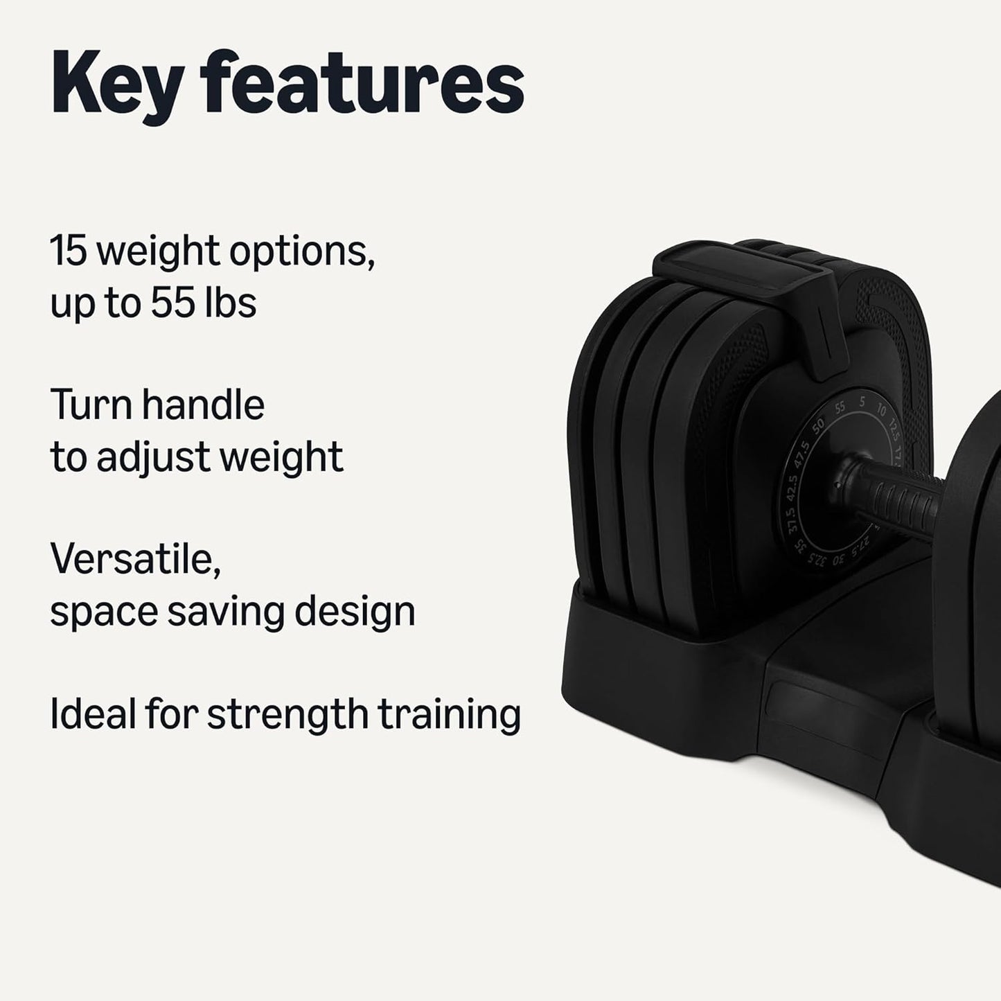 Amazon Basics 55 Pound Adjustable Dumbbell