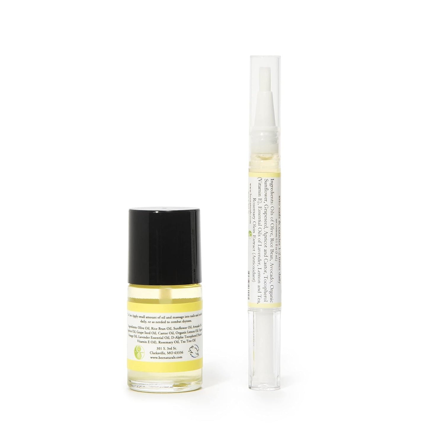 Bee Naturals Nail & Cuticle Oil 0.5 oz - Heals Cracked Nails & Rigid Cuticles. Deep moisture for nails and cuticles. Contains rich avocado and castor oils. Massage into nails and cuticles.